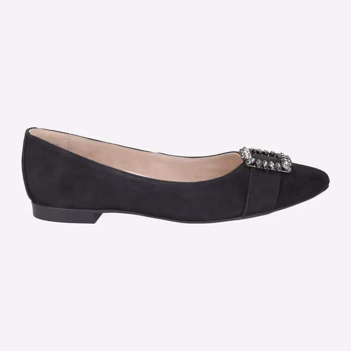 Paul Green Black Suede soft Ballerinas 2986-01