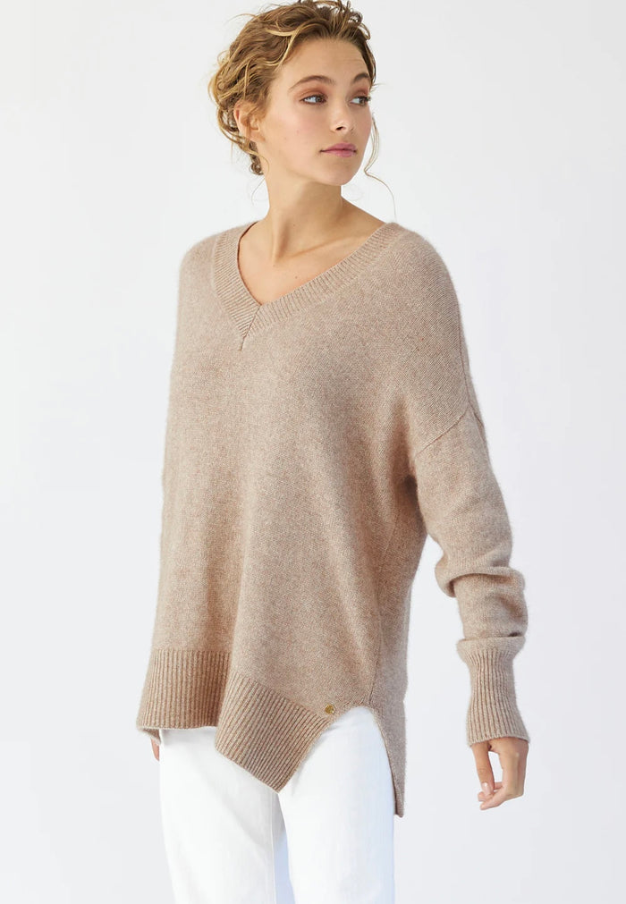 Mia Fratino Sadie Eco Vee Jumper -Fawn