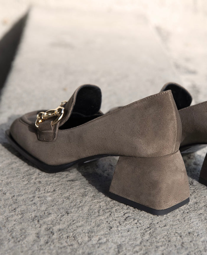 Laura Bellariva Suede Heeled Loafer 8192