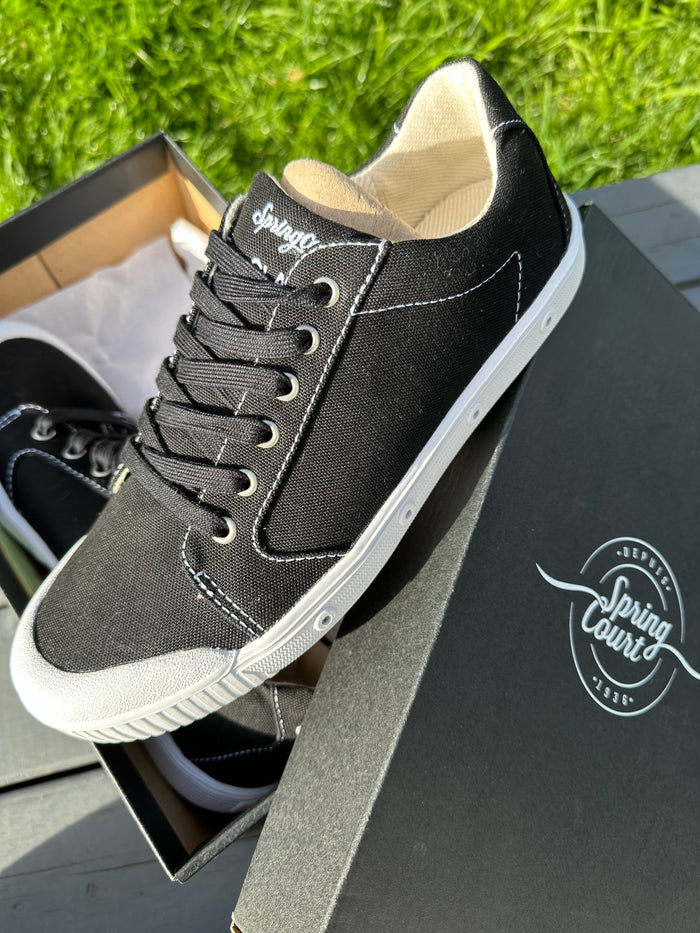 Spring Court Organic Cotton Black Sneaker