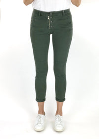 Italian Star Button Fly Jeans Military 8123