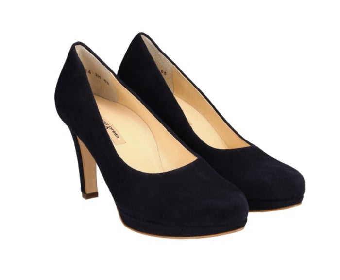 Paul Green Navy Platform Suede heel 2634-03