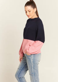 Cloth Paper Scissors wool and cotton navy and pink sweater
