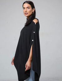 Mia Fratino Sorrento Button Wrap Jet Blk 16501