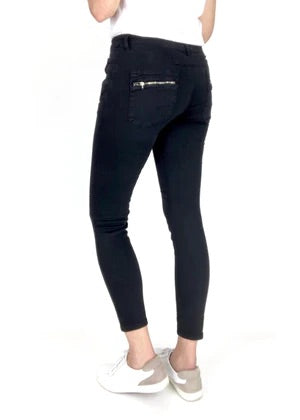 Italian Star Button Fly Jeans Black 8123