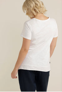 Cloth Paper Scissors Hi Low Tee White 1205